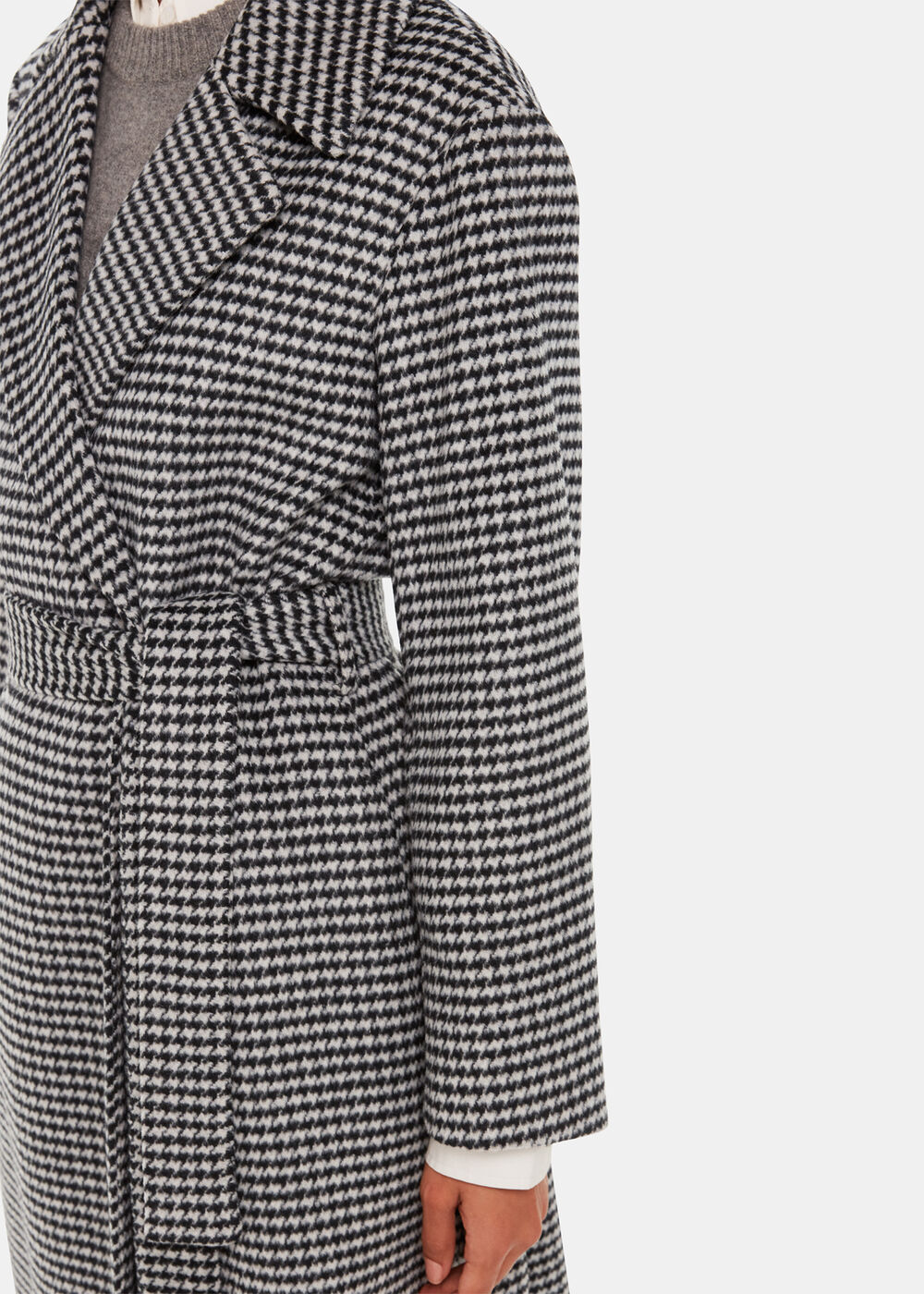 Celia Houndstooth Wrap Coat