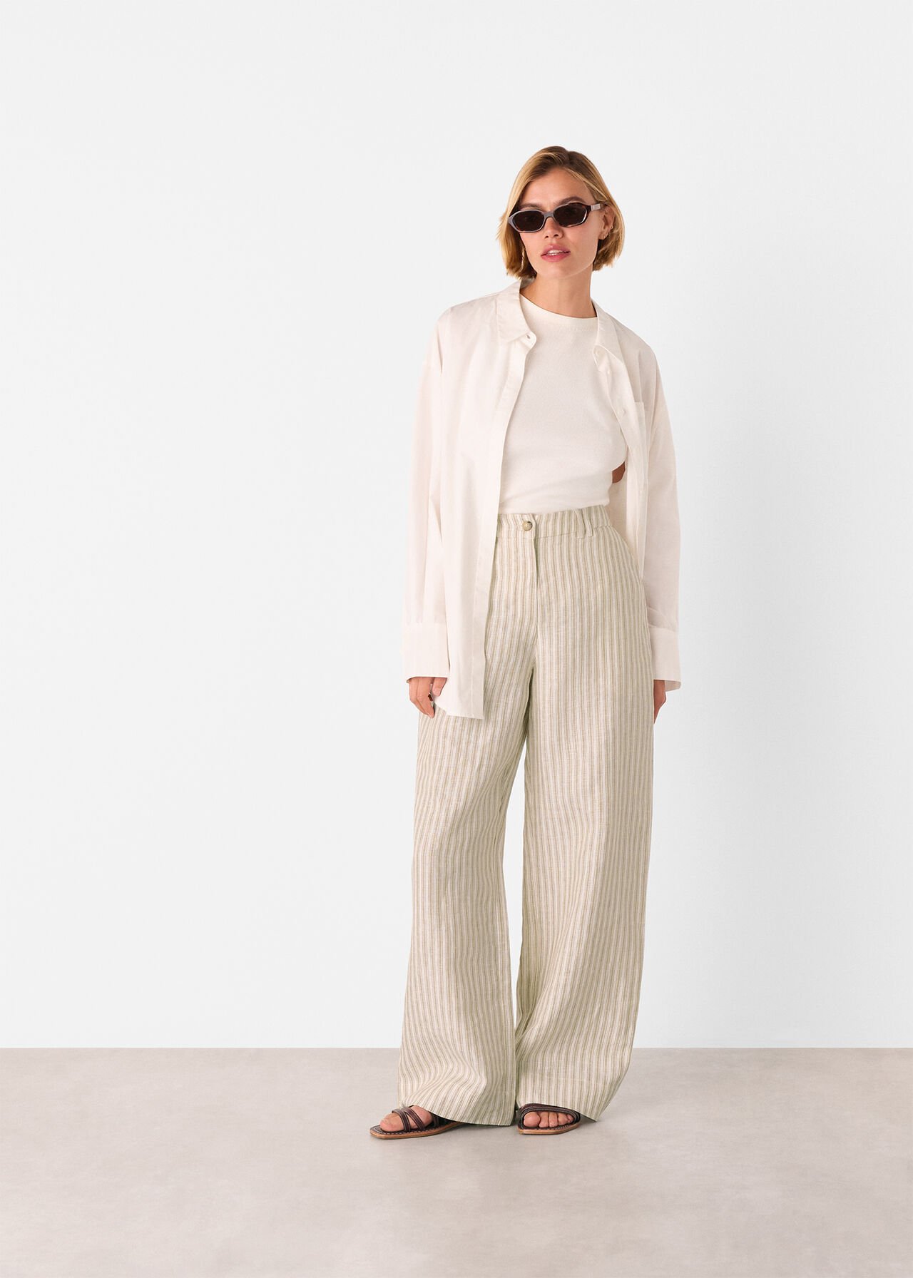 Linen Stripe Trouser