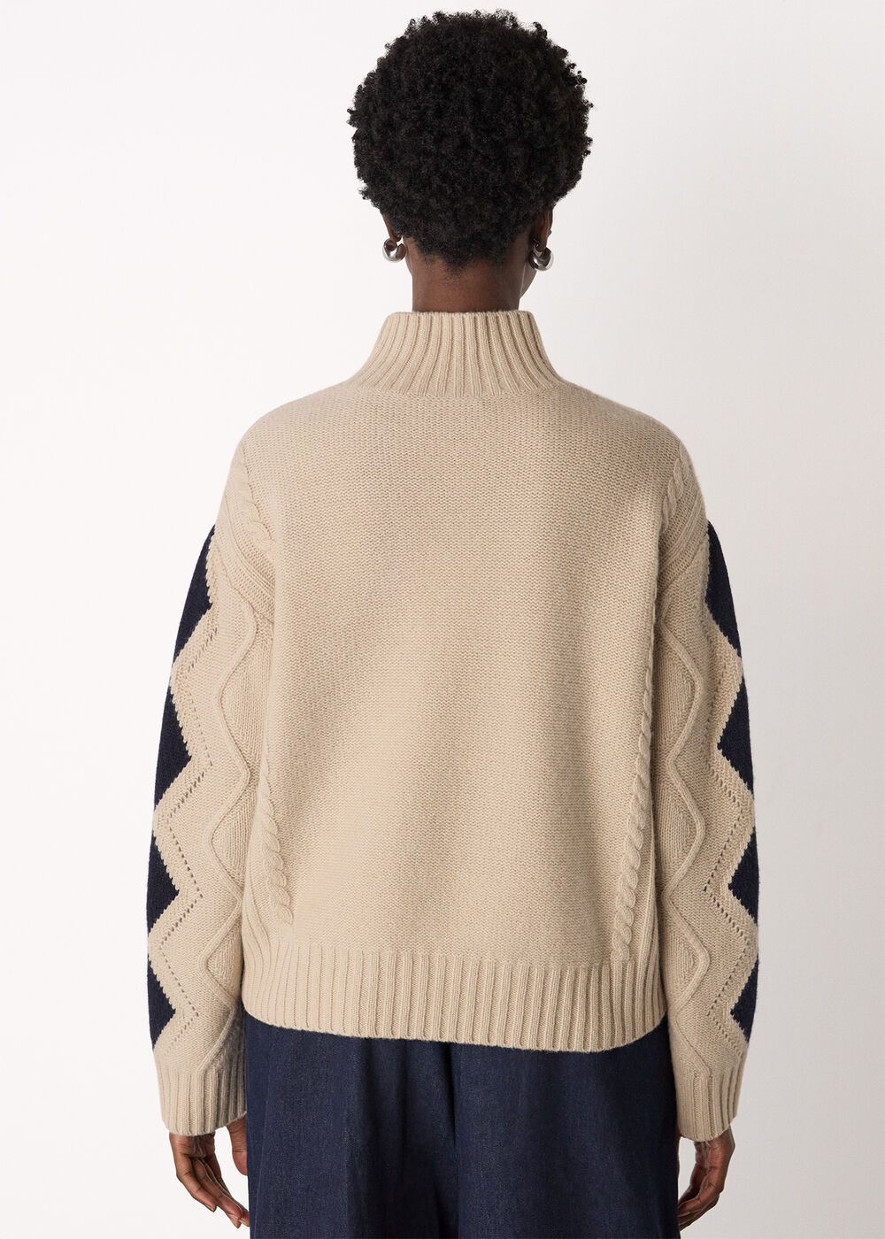 Diamond Cable Wool Detail Knit