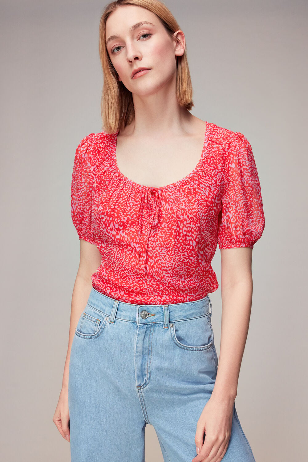 Diagonal Leopard Top