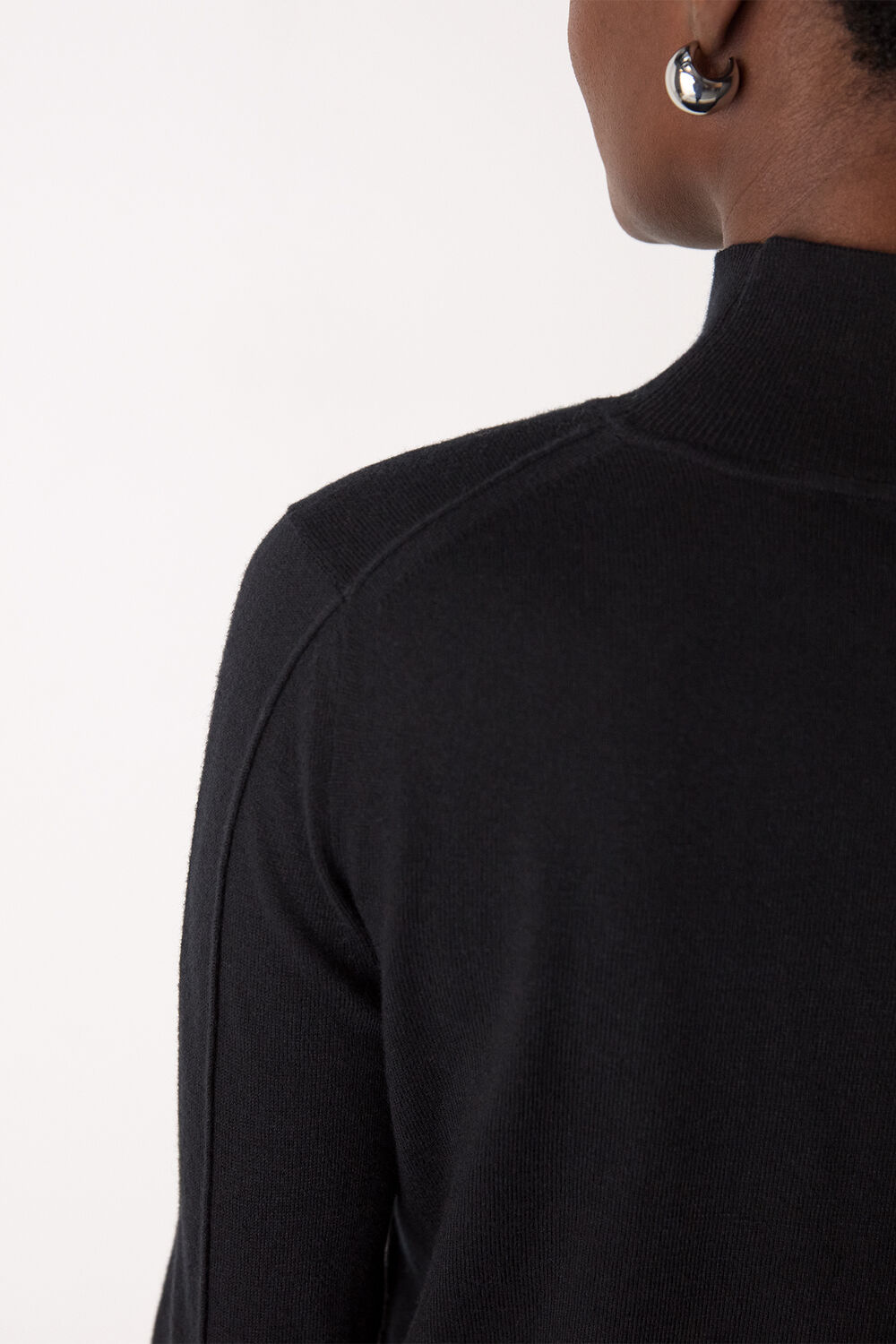 Fine Wool Mix Funnel Neck Knit