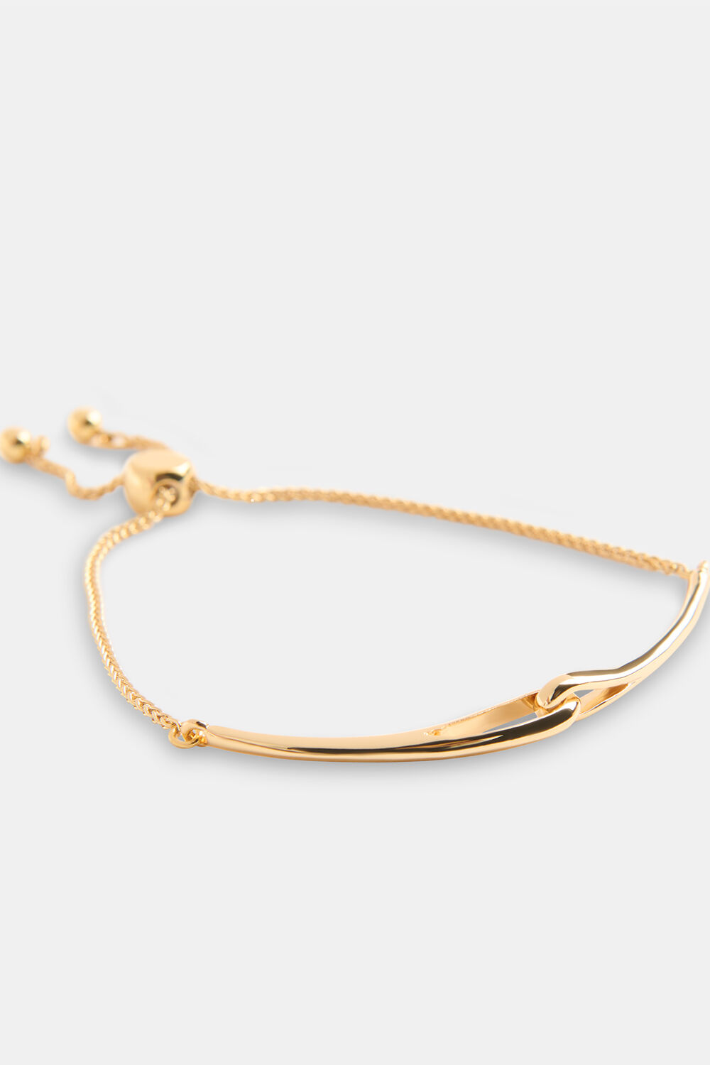 Gold Link Detail Slider Bracelet