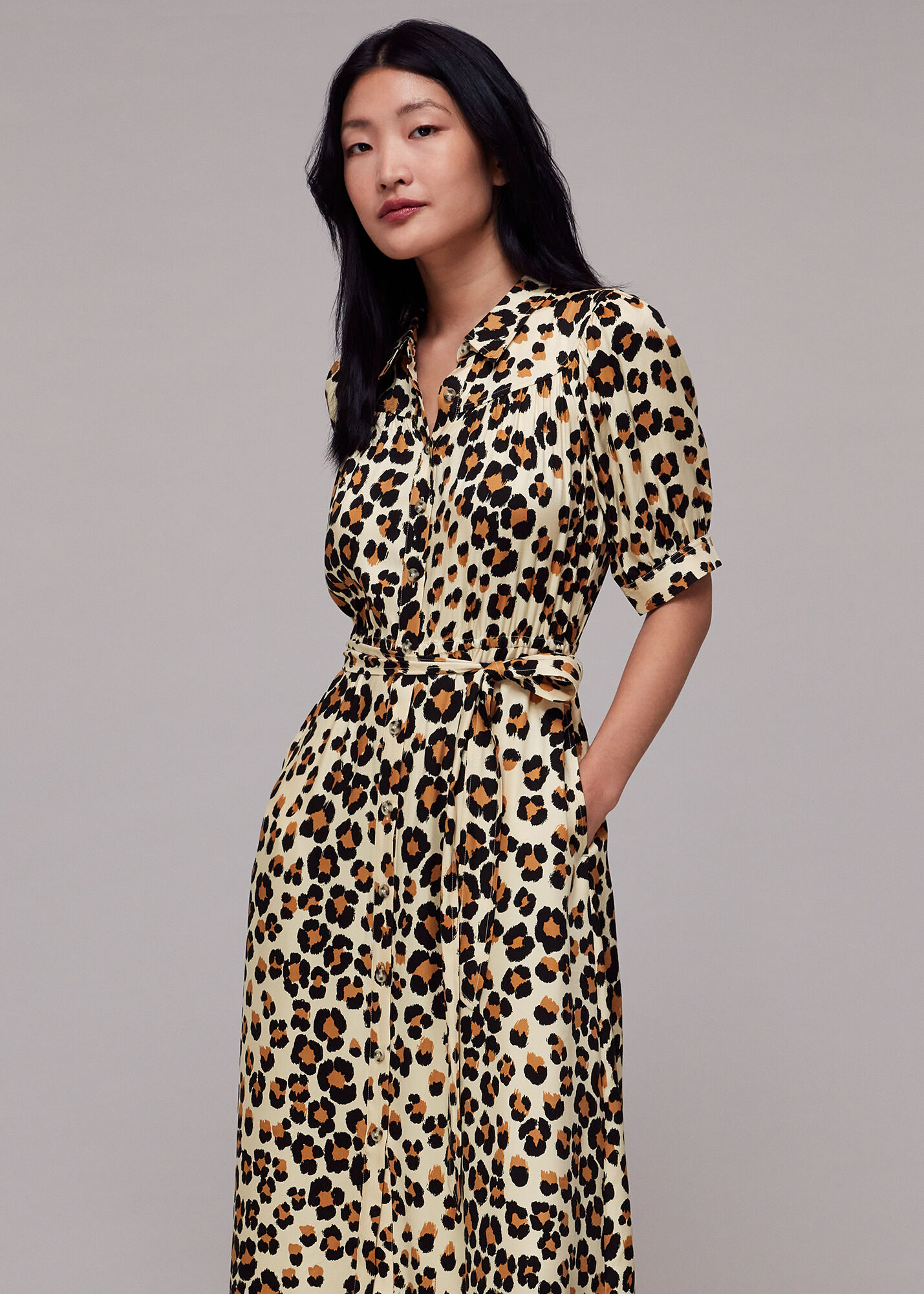 Whistles animal print wrap dress cheap