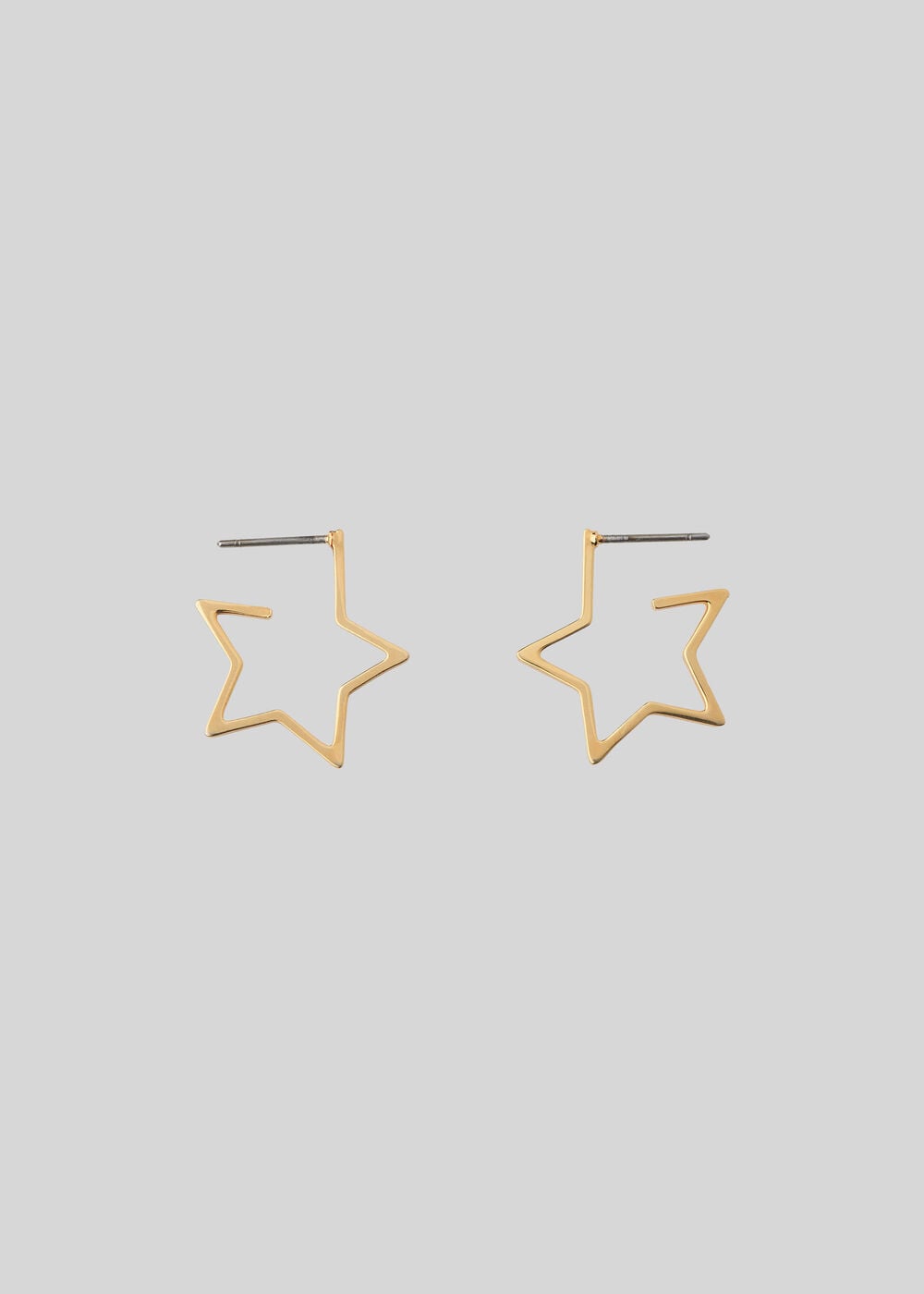 Gold Mini Star Outline Earring