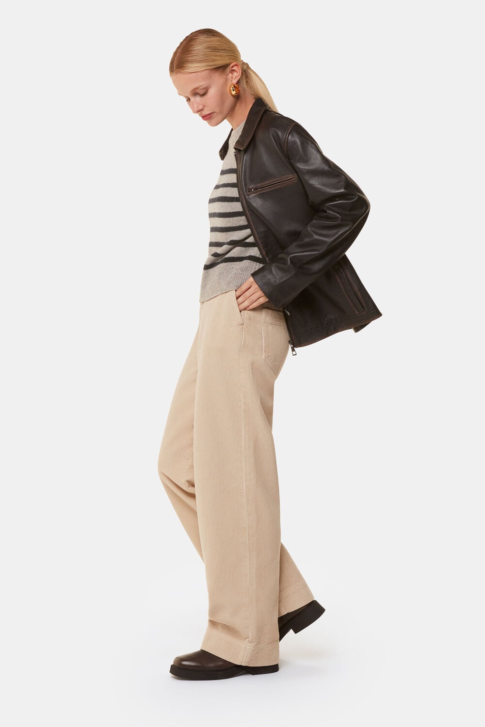 Wool Mix Stripe Contrast Knit