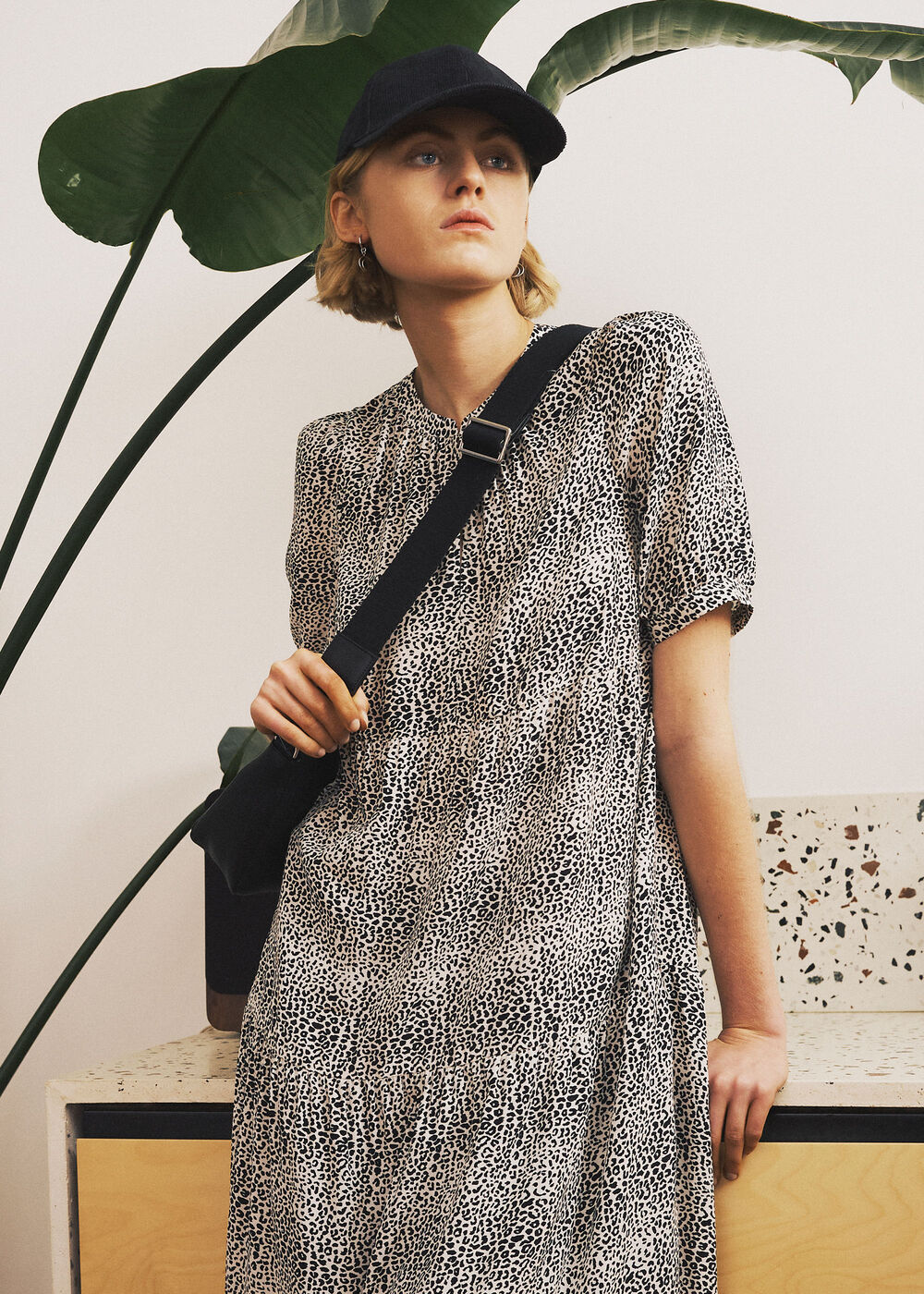 Gradient Leopard Trapeze Dress