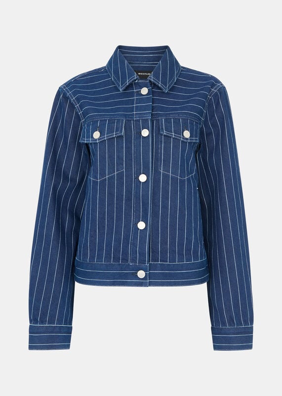Pinstripe Denim Jacket