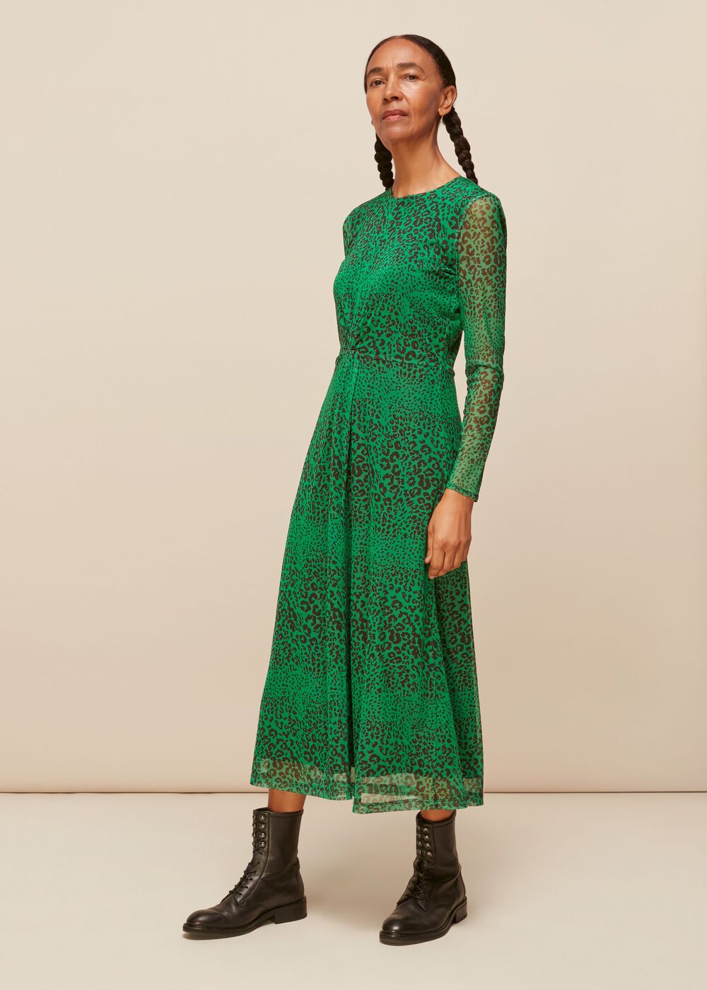 Speckled Animal Mesh Dress