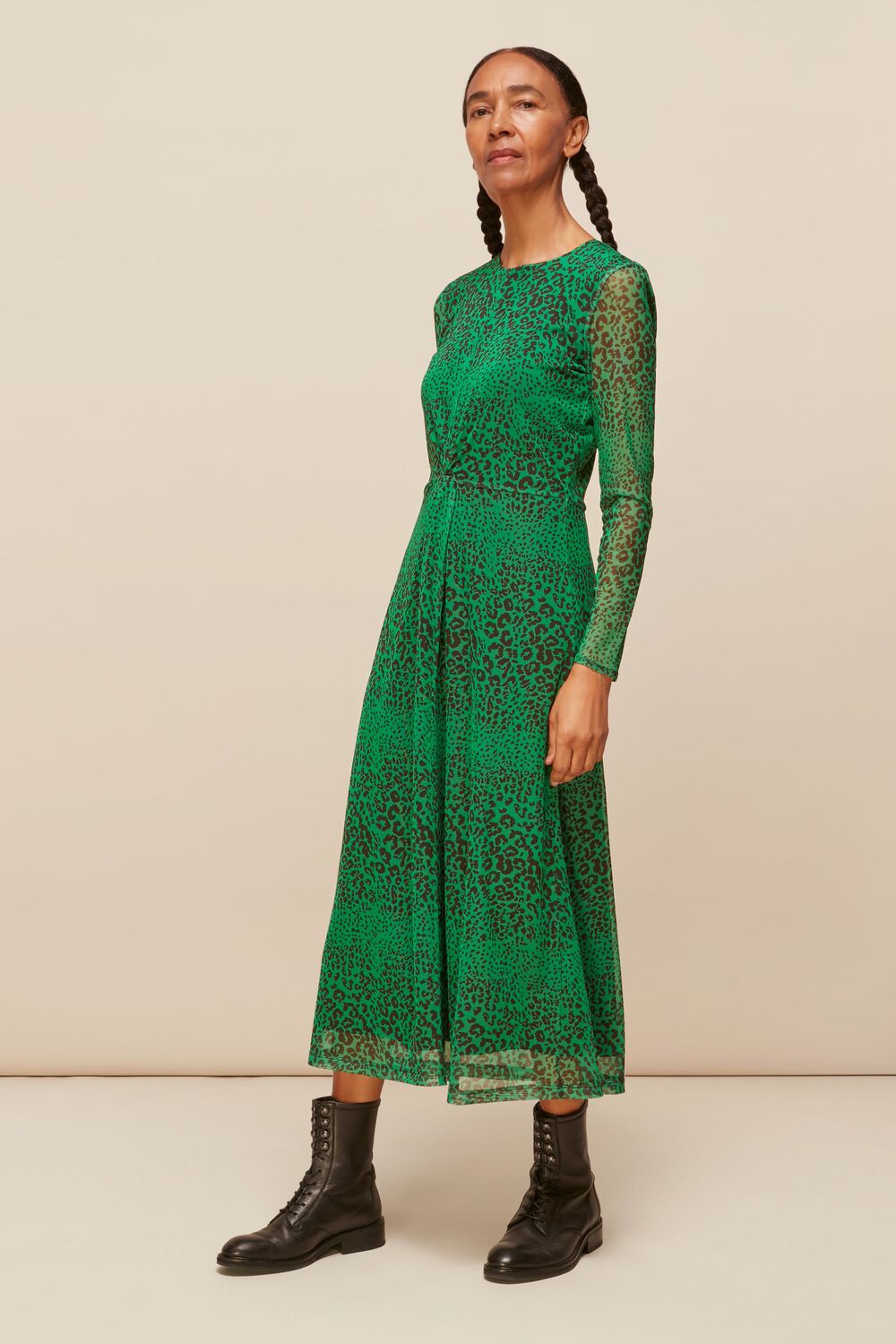 Speckled Animal Mesh Dress