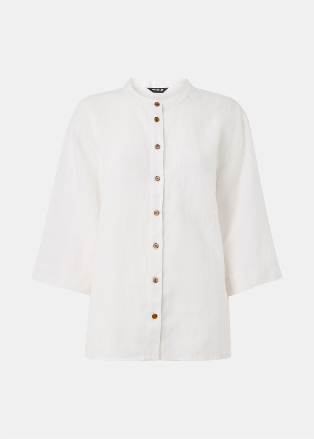 Linen Grandad Collar Shirt