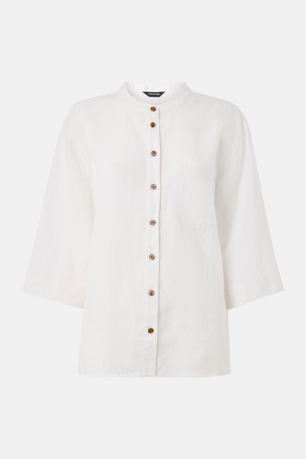 Linen Grandad Collar Shirt