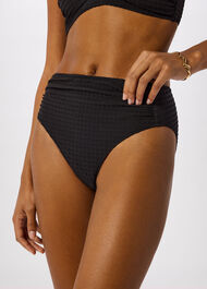 Textured Gingham Bikini Bottom