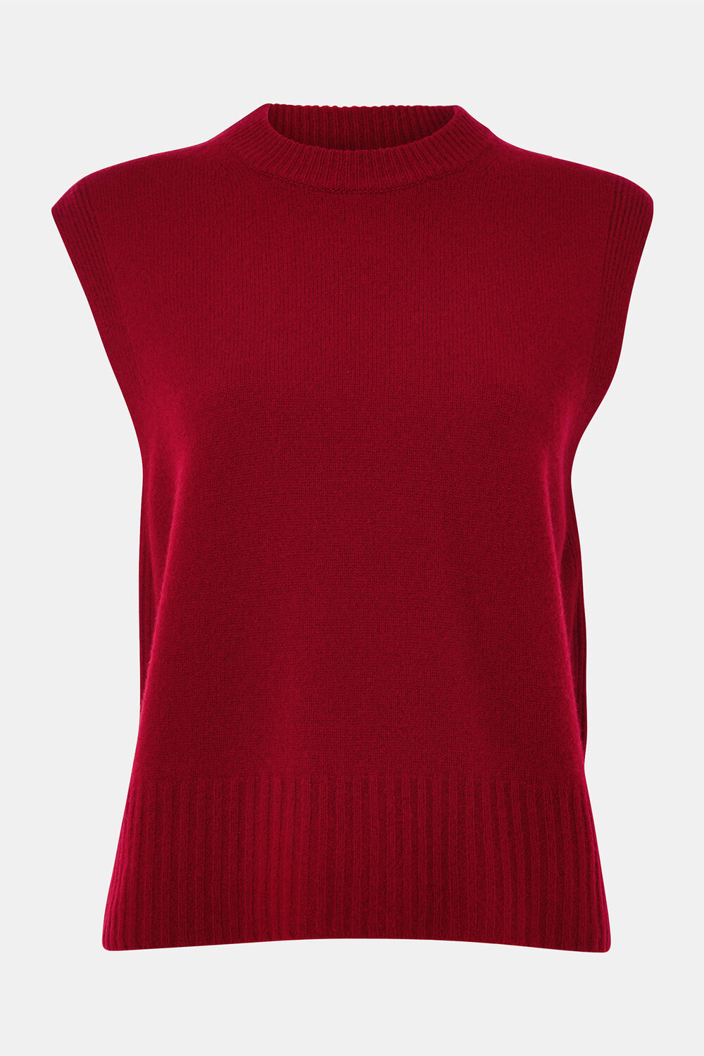 Dark Red Wool Sleeveless Tank