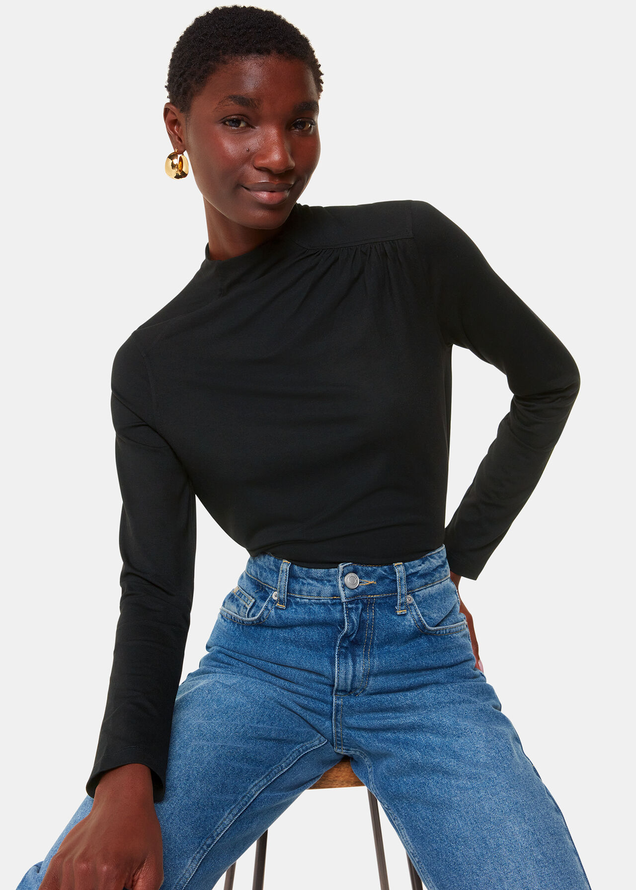 Ruched Front Detail Jersey Top