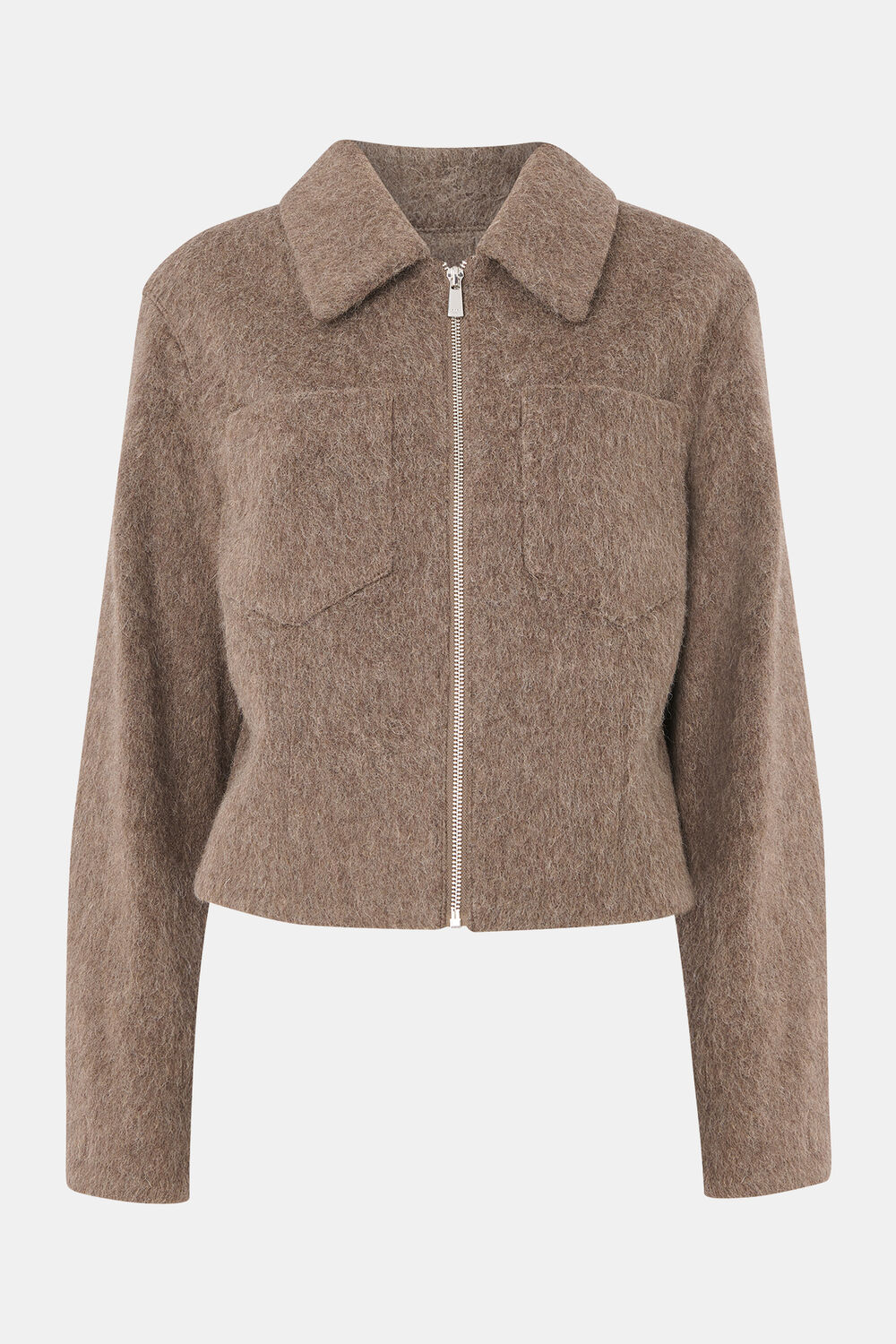 Zip Through Wool Blend Jacket