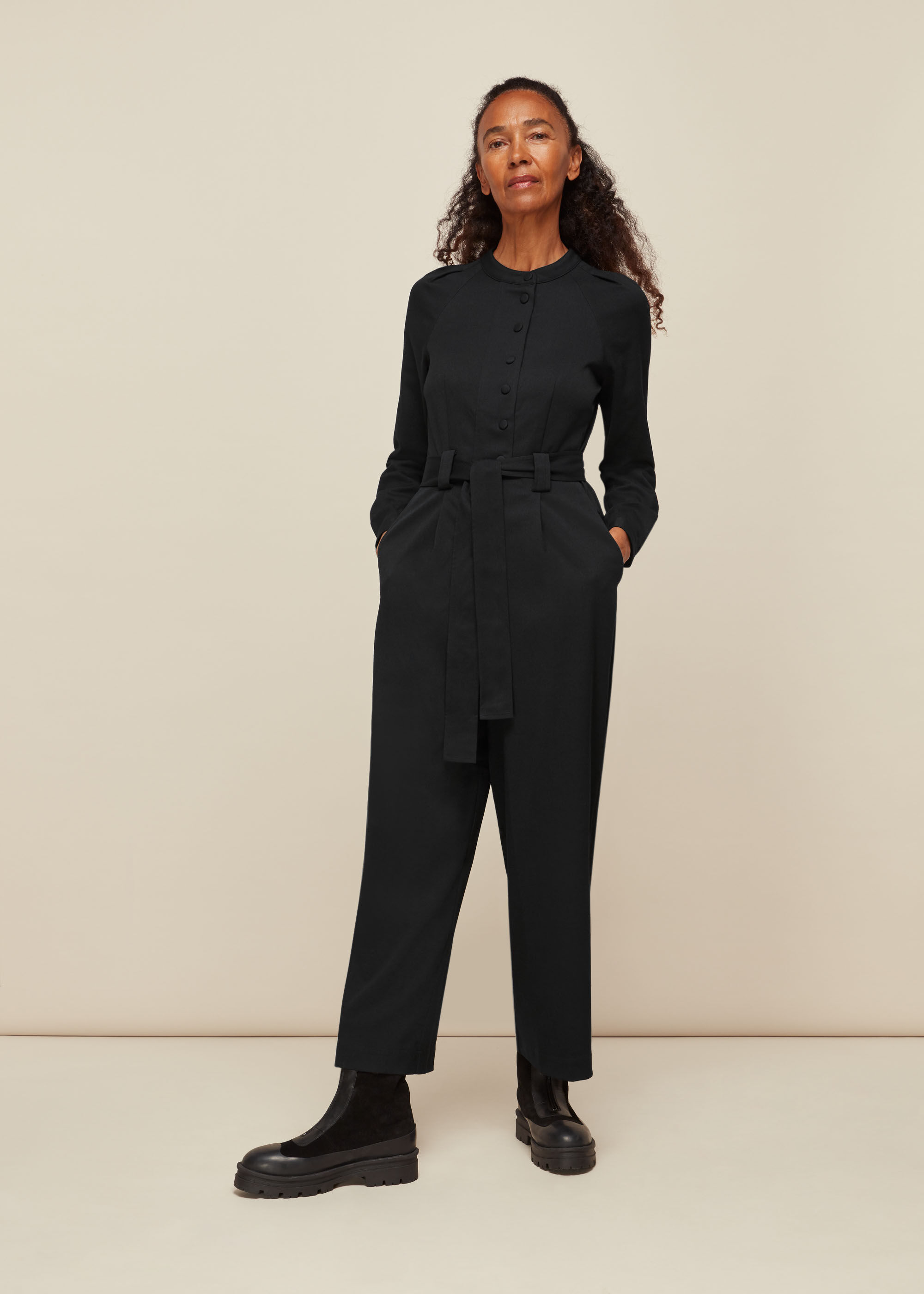 Black tie jumpsuit uk deals