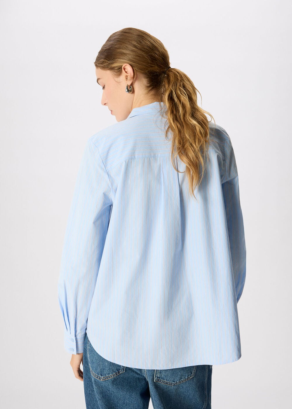 Scarf Stripe Cotton Shirt