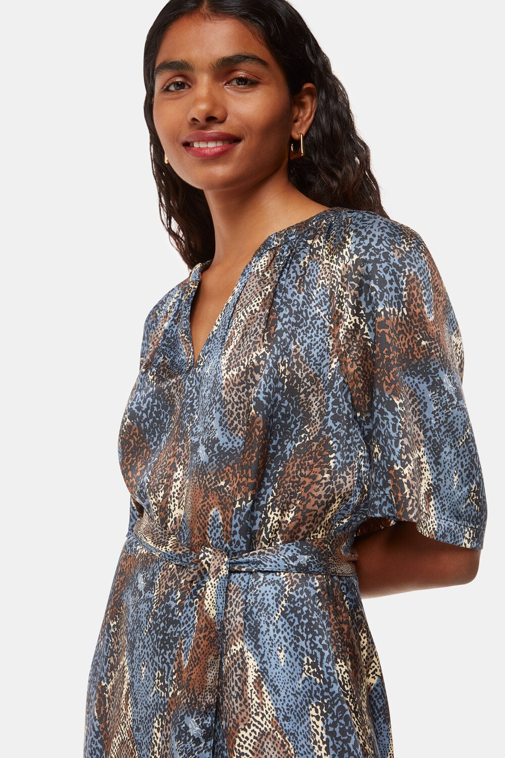 Black Petite Marlow Dashed Snake Dress