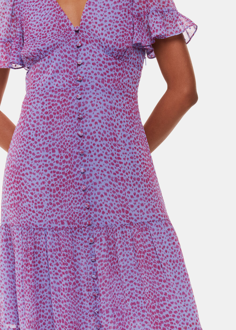 Petite Sketched Cheetah Dobby Dress