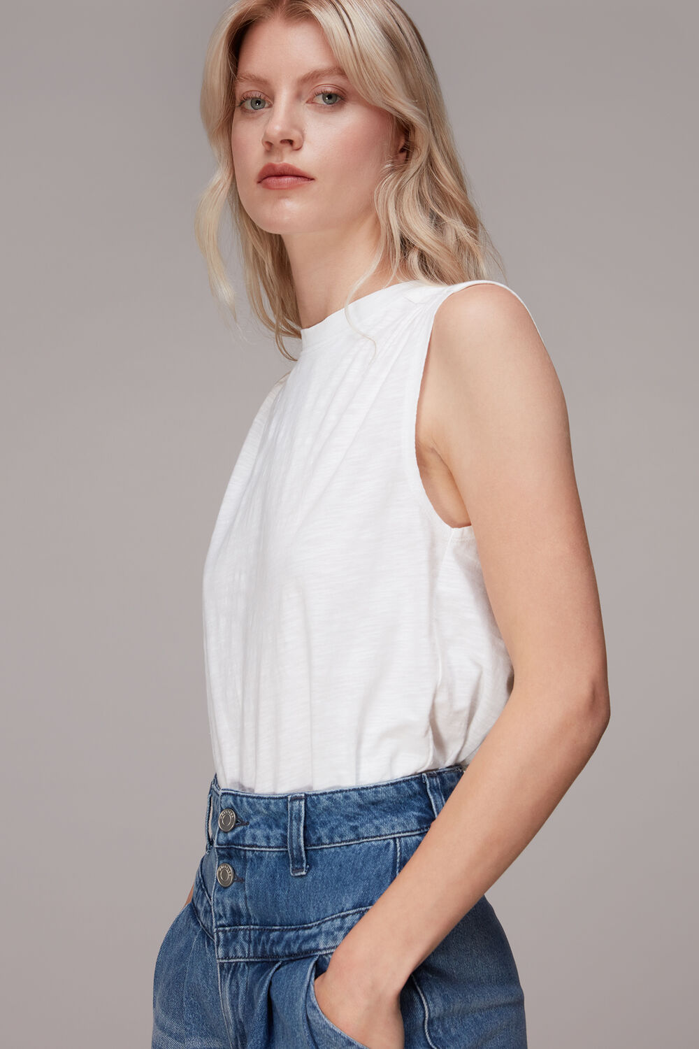 Gathered Shoulder Tank