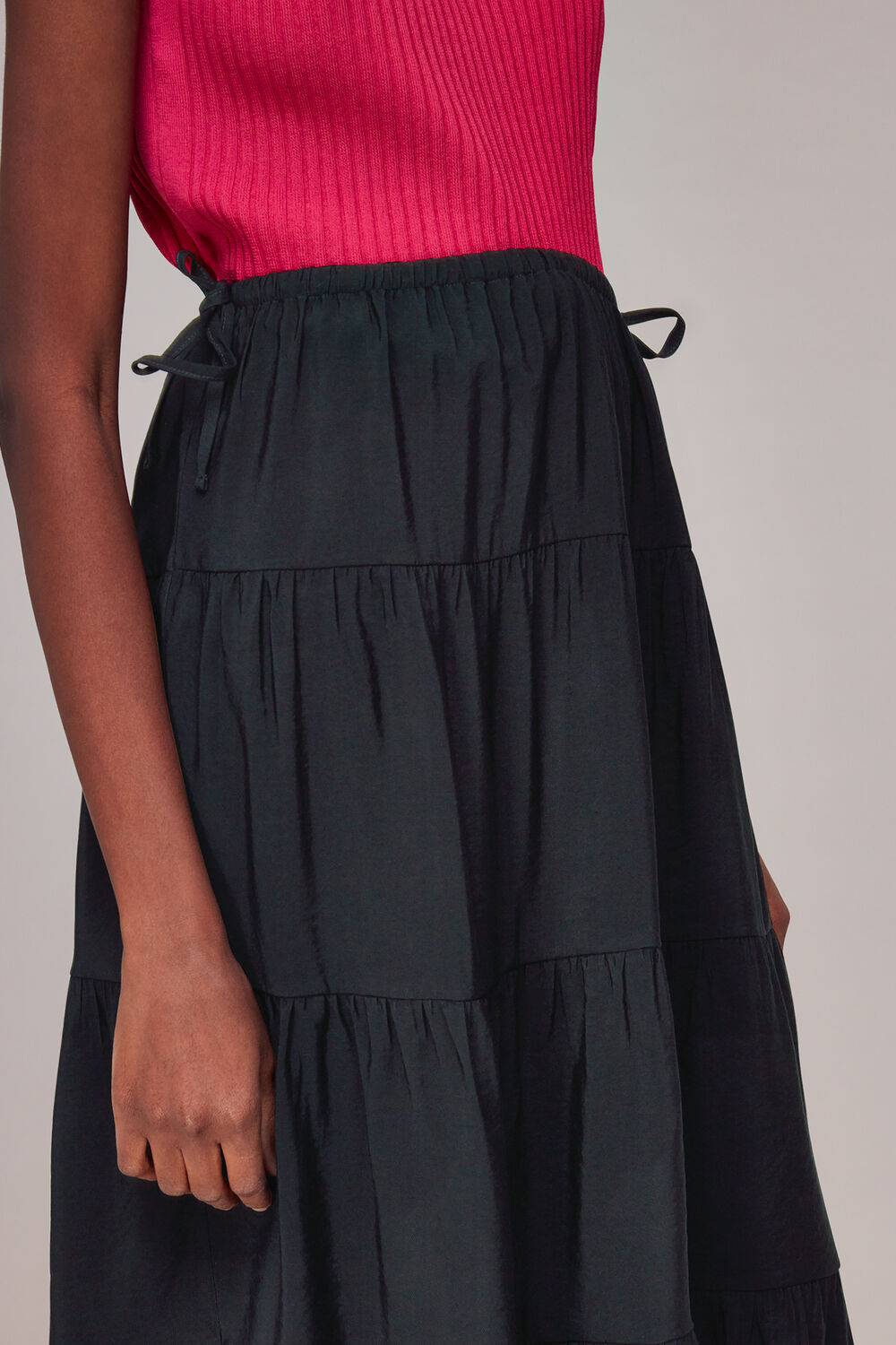 Tie Side Tiered Skirt