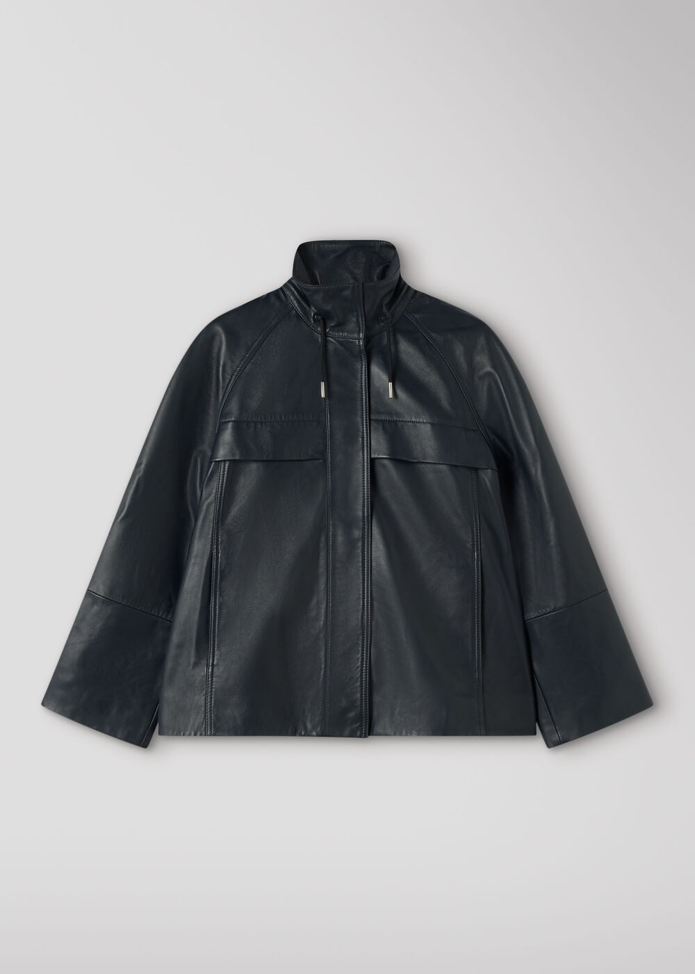 Leather Funnel Neck Anorak