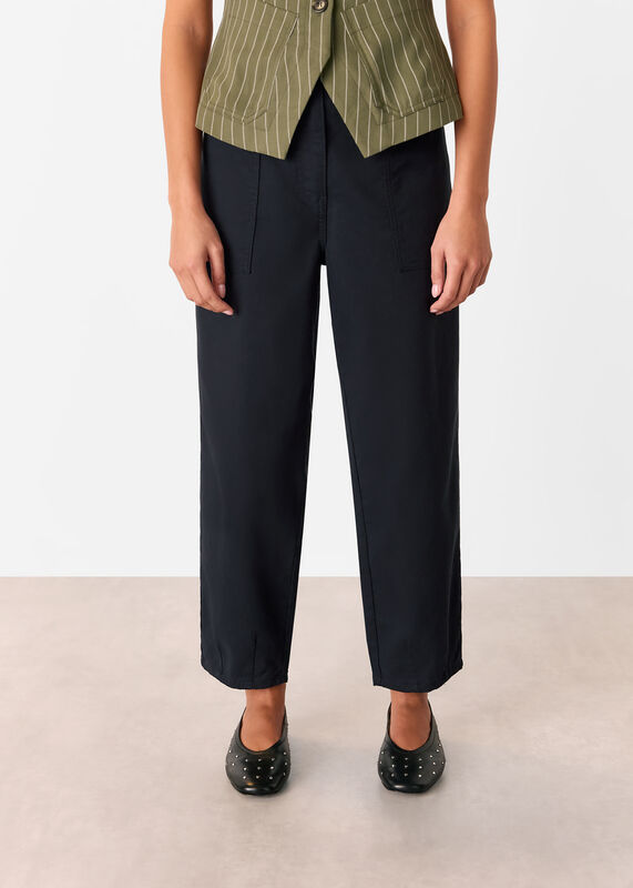 Solid Black Petite Tessa Casual Pants