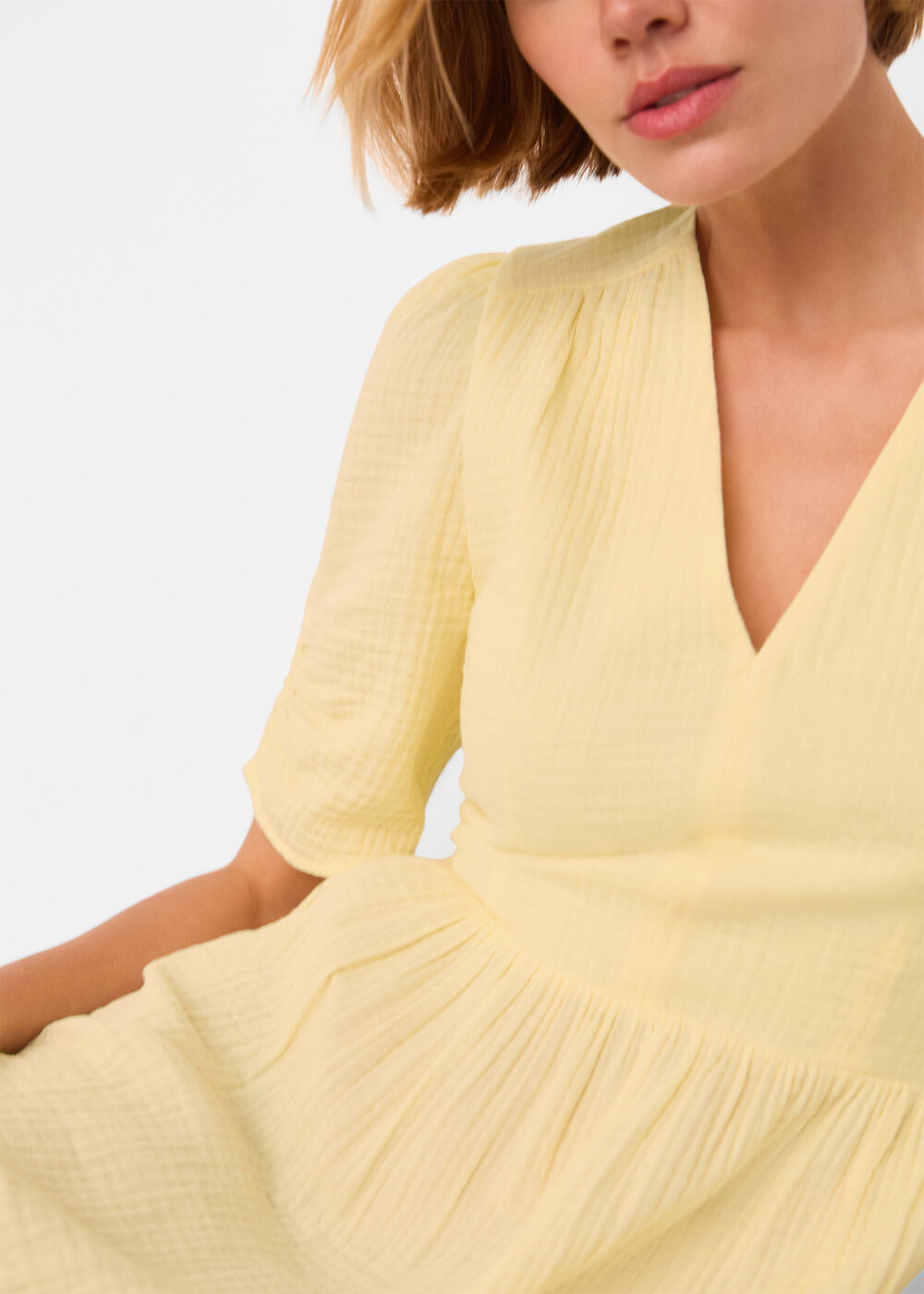 Textured Cotton Midi Dress