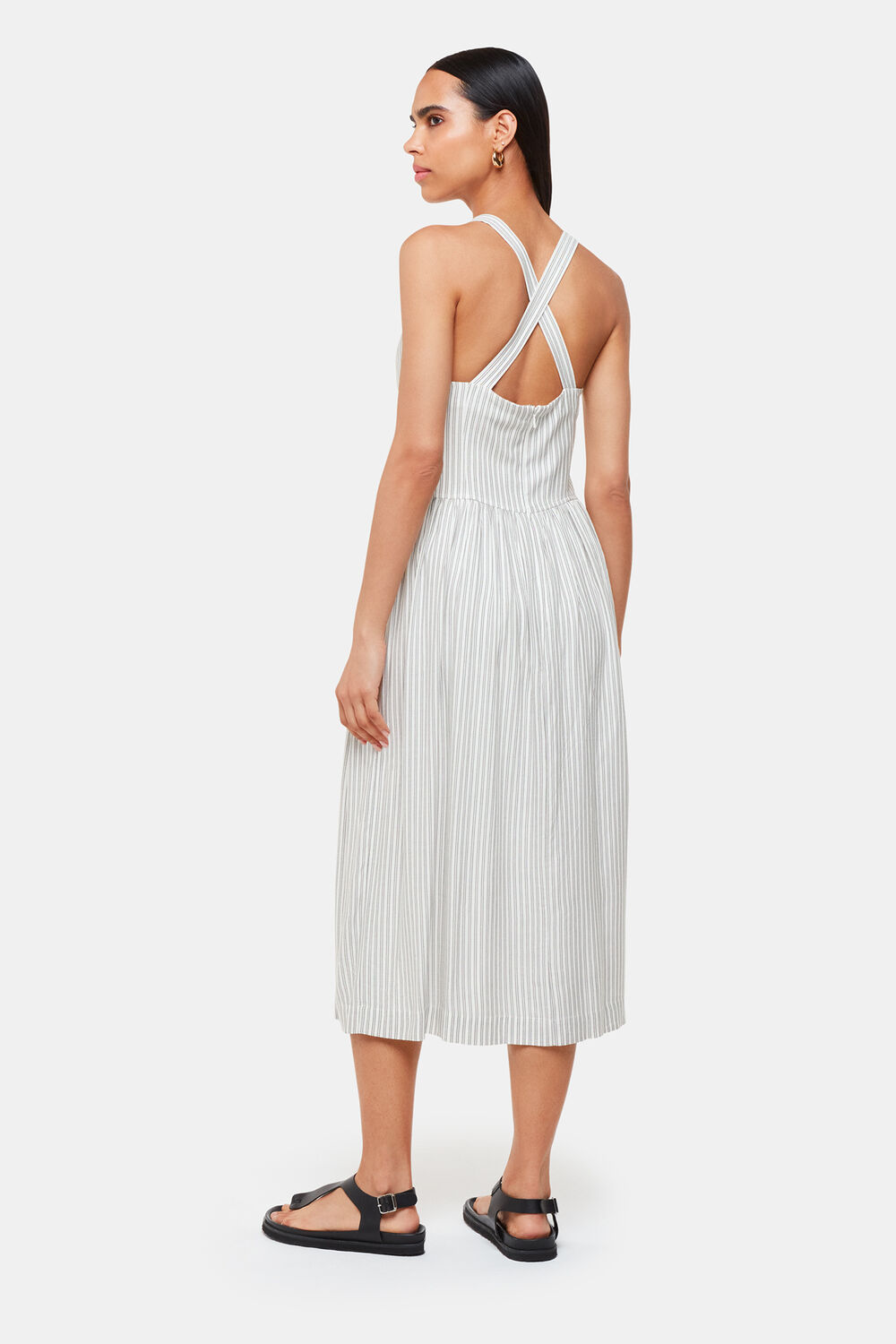 Ivory Luna Stripe Midi Dress