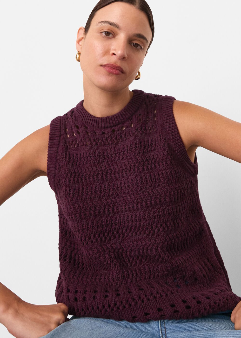 Chunky Cotton Pointelle Tank