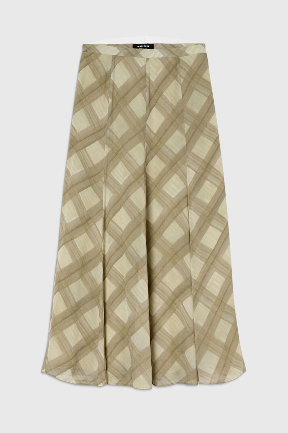 Green Check Midi Skirt