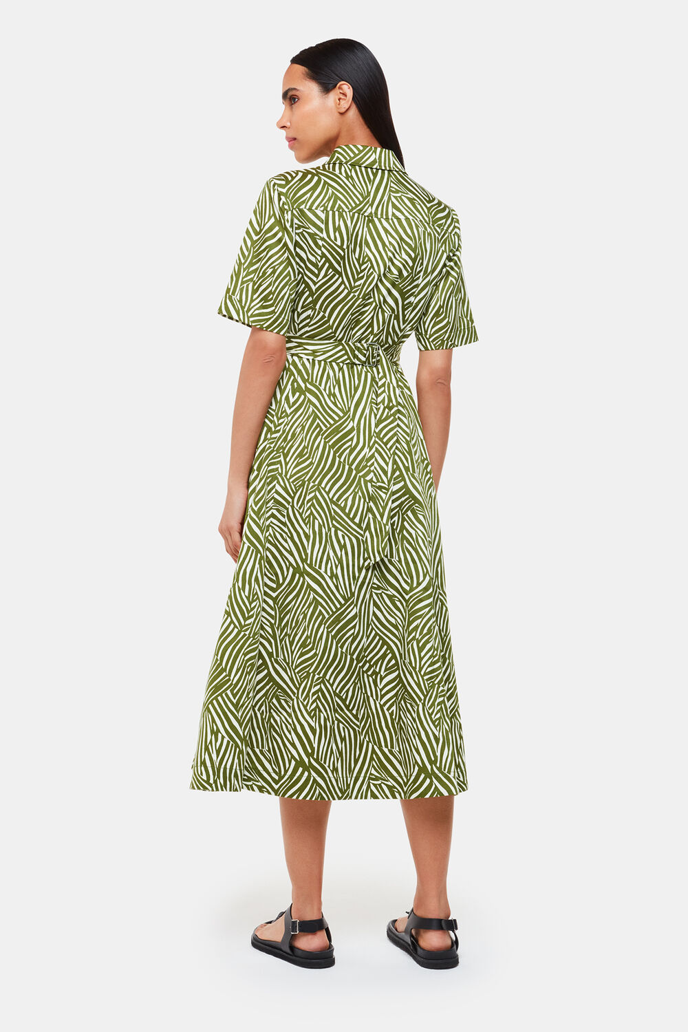 Linear Leaf Midi Dress