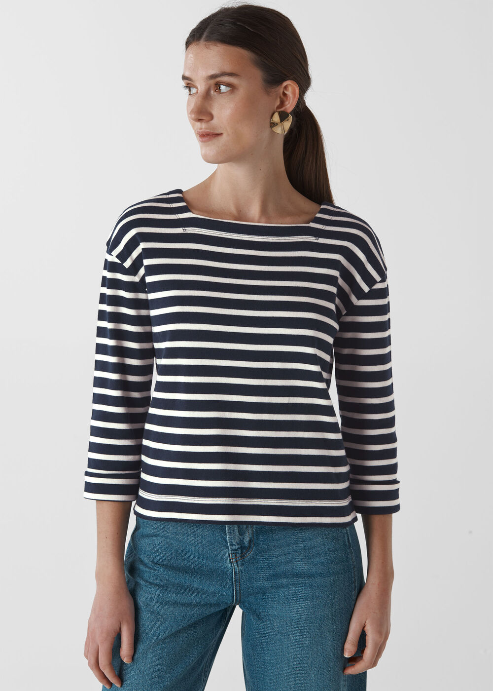 Breton Stripe Square Neck Top Multicolour