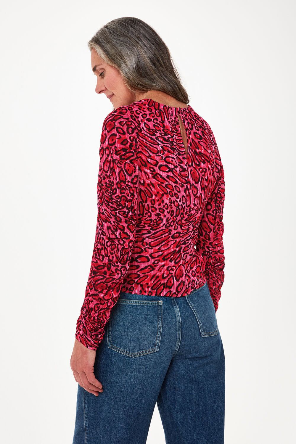 Waving Leopard Gathered Top