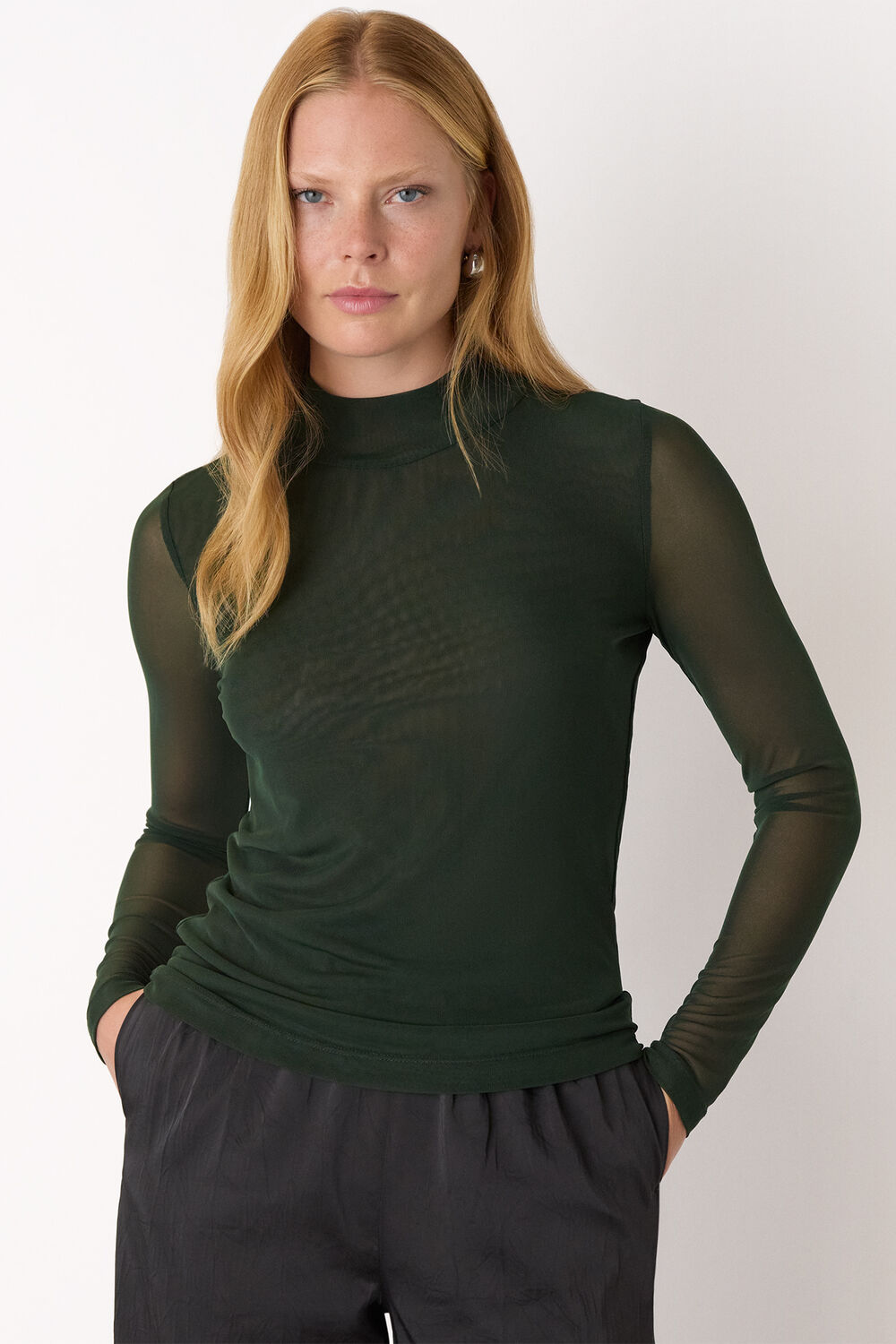 High Neck Mesh Top