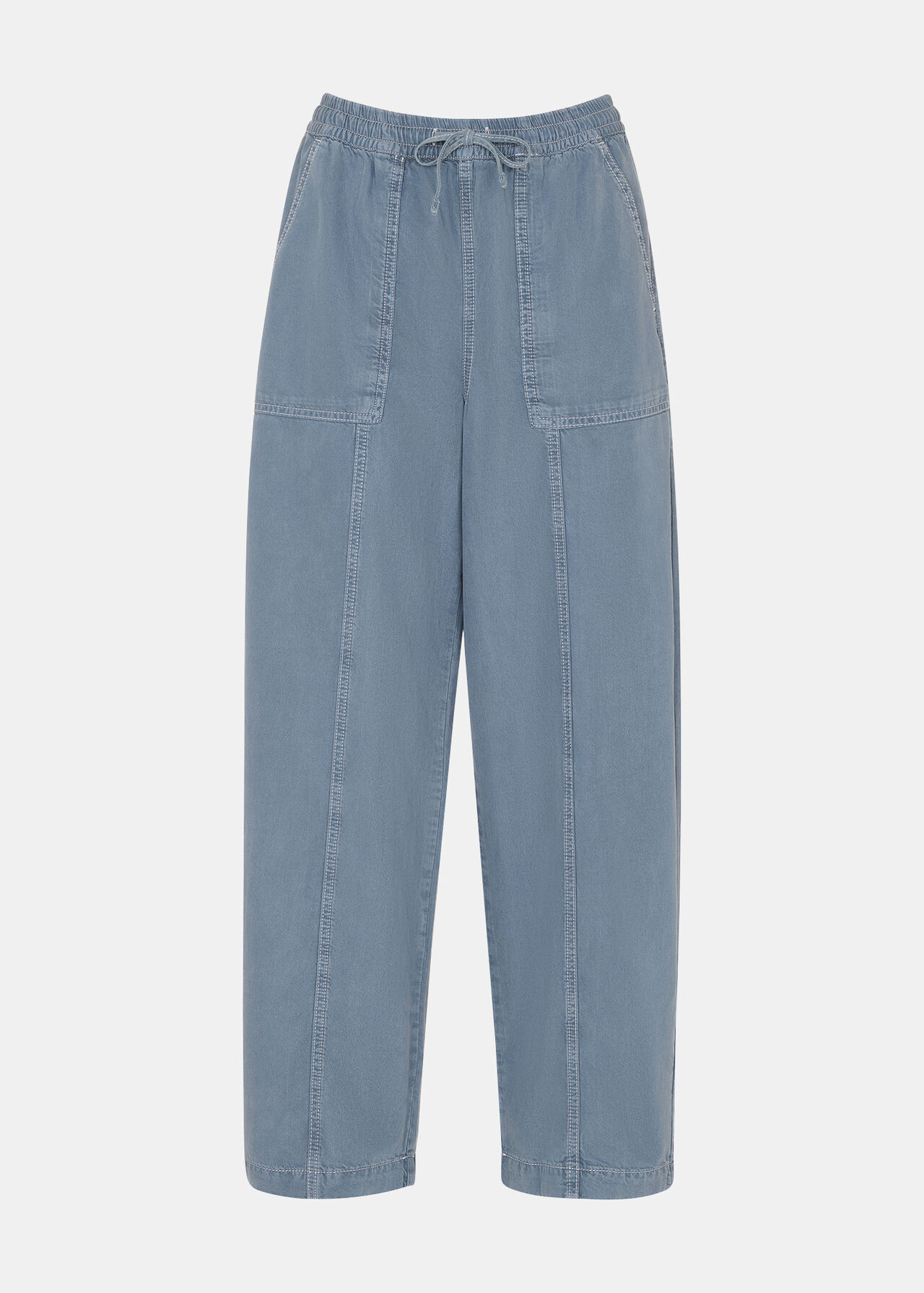 Contrast Stitch Cotton Trouser