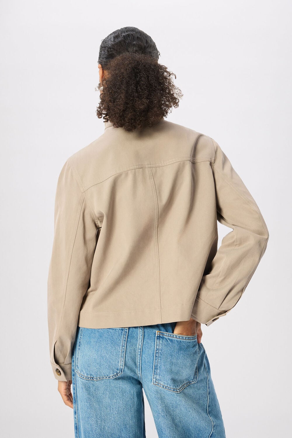 Funnel Neck Cotton Jacket