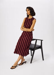 Diagonal Fringe Textured Dress