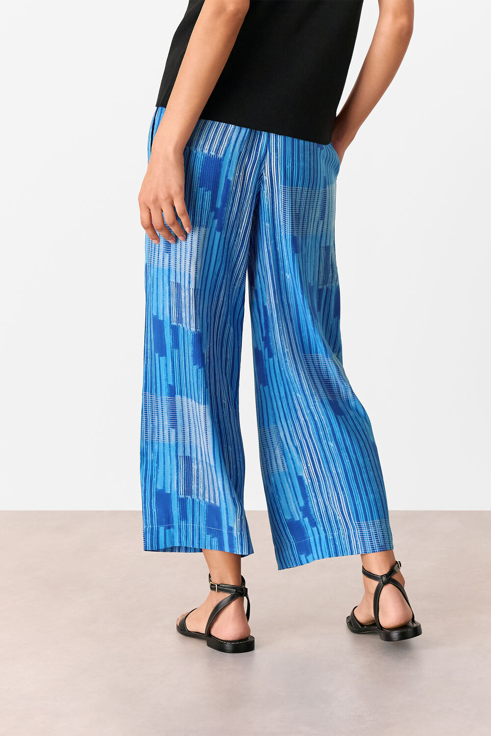 Stripe Print Cropped Trouser