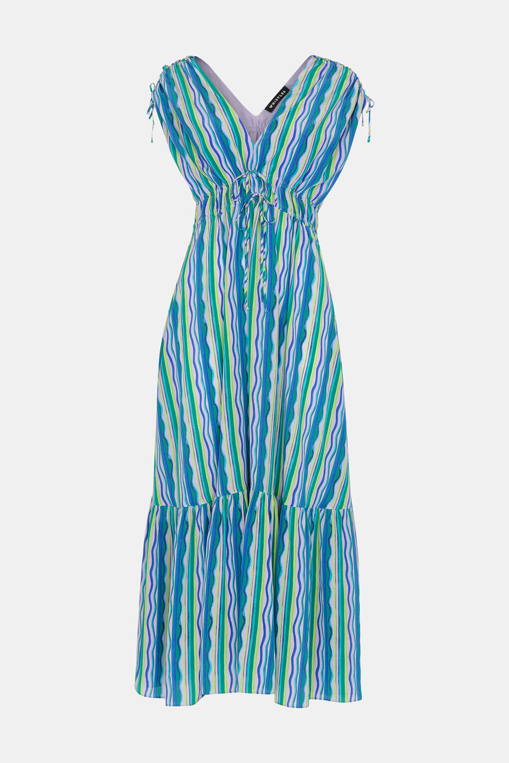 Multicolour Wiggle Stripe Silk Dress