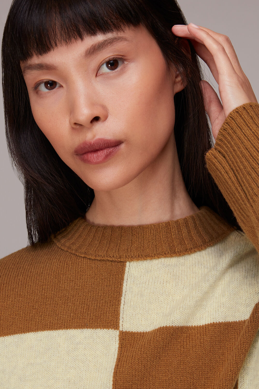 Check Wool Blend Jumper