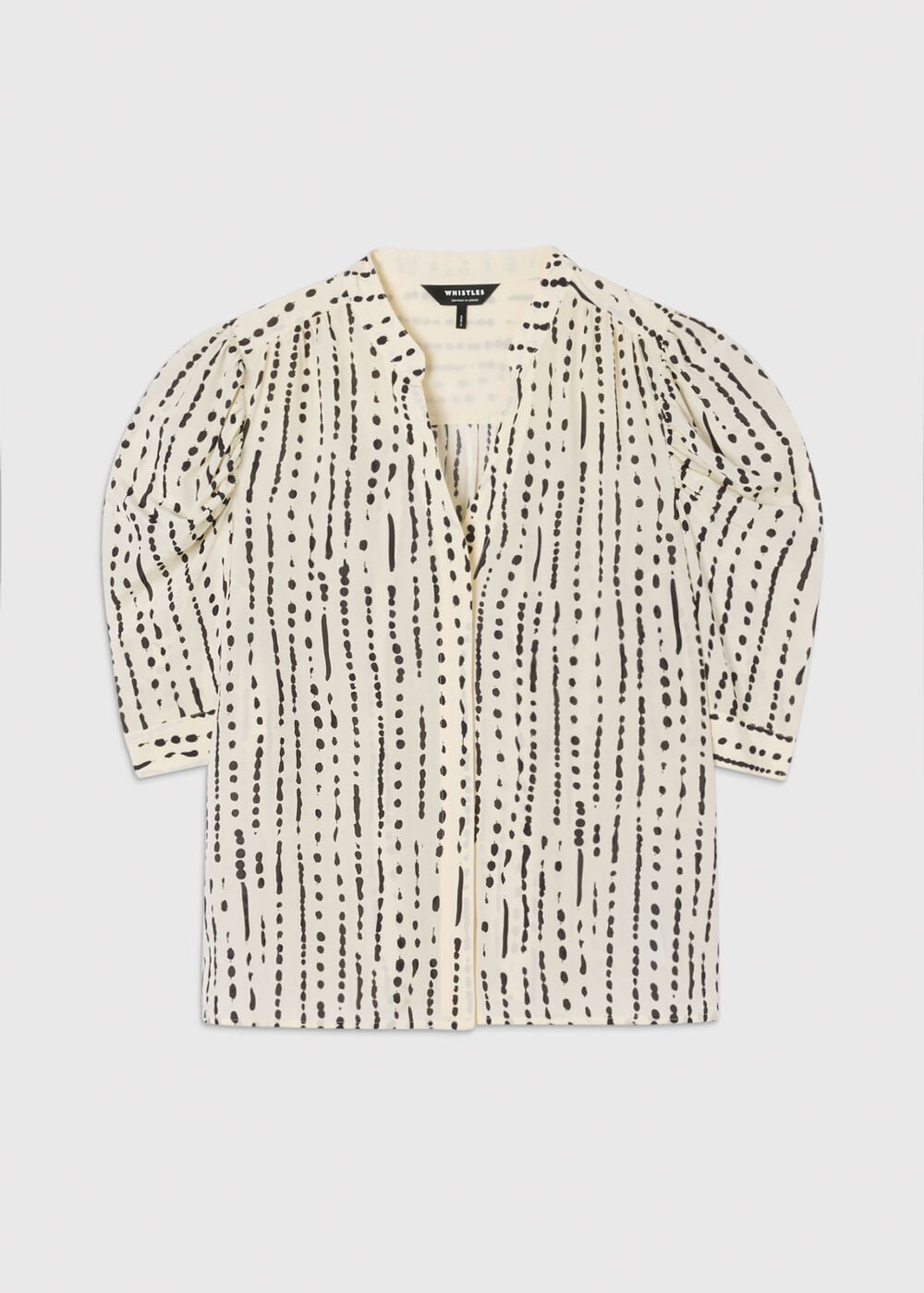 Dashed Spot Gathered Blouse