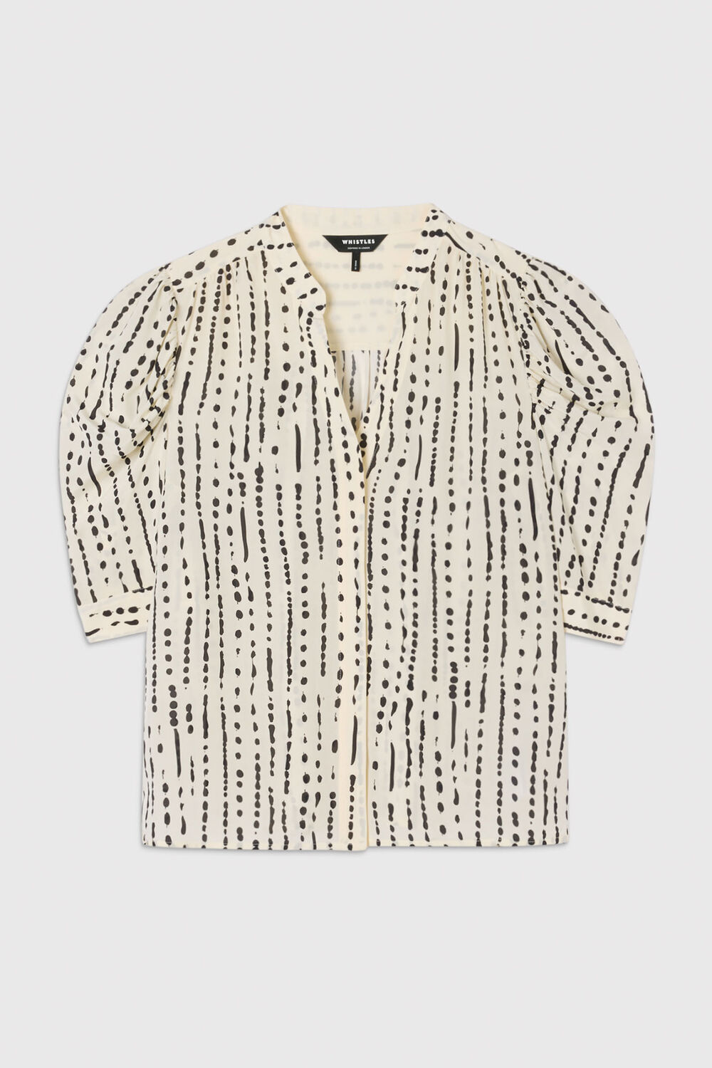 Dashed Spot Gathered Blouse
