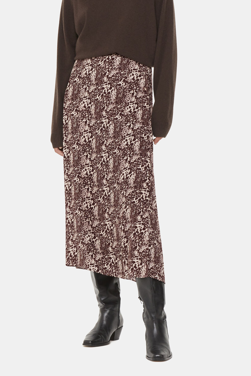 Micro Leopard Print Wrap Skirt