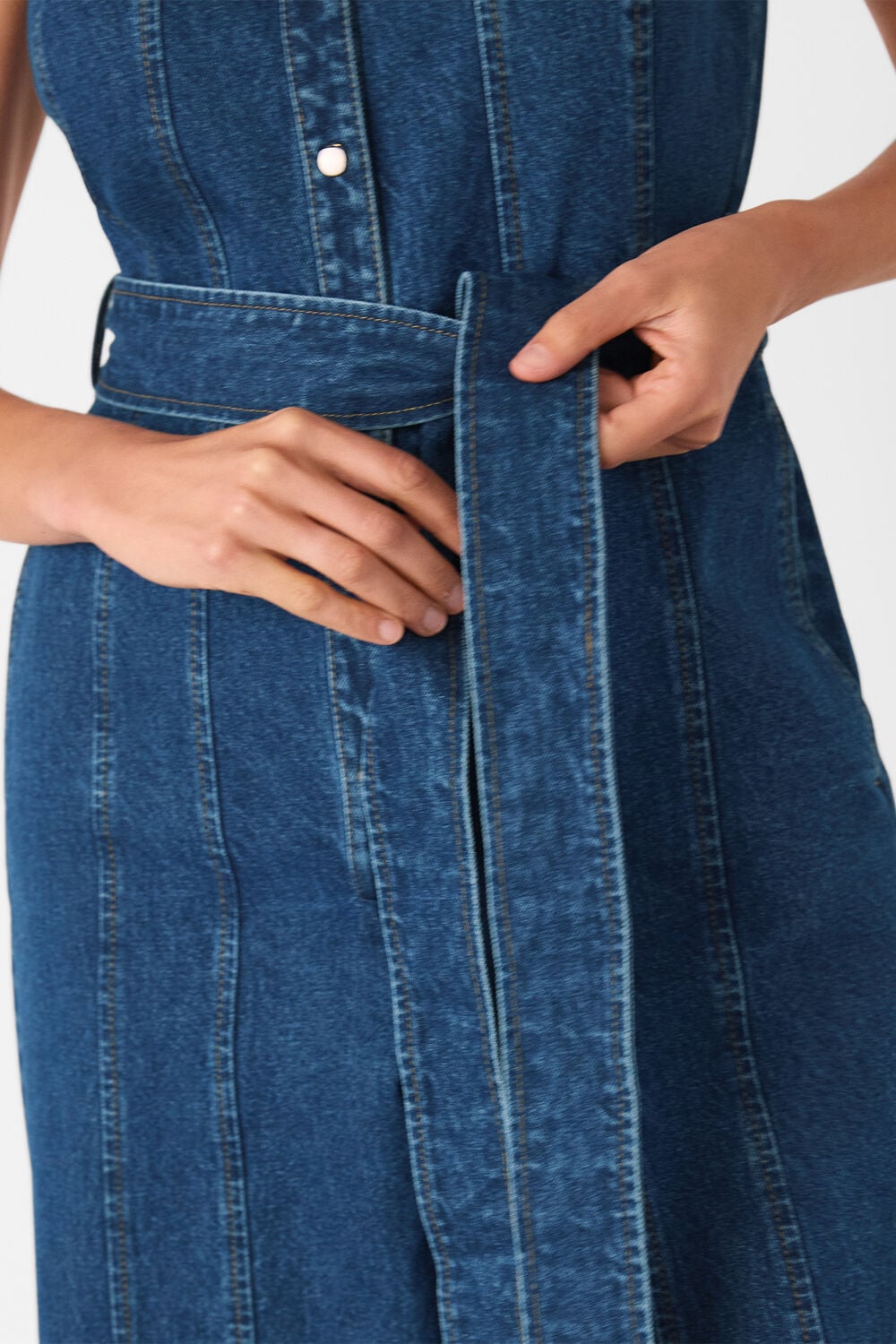 Dark Denim Barrel Leg Jumpsuit