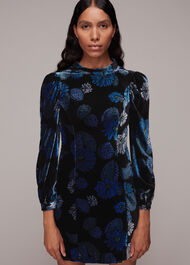 Cactus Print Velvet Dress
