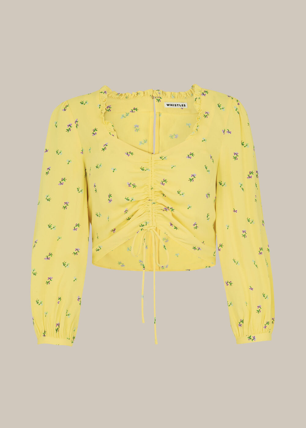 Forget Me Not Drawstring Top Yellow/Multi