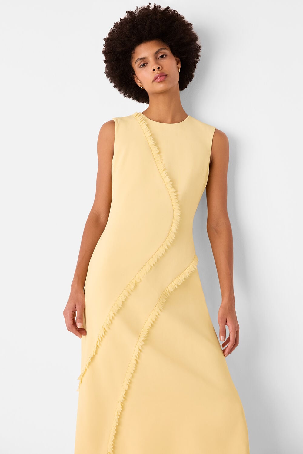 Yellow Deana Textured Detail Dress