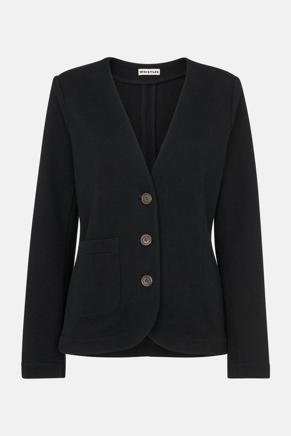 Black Lucy V Neck Jersey Jacket