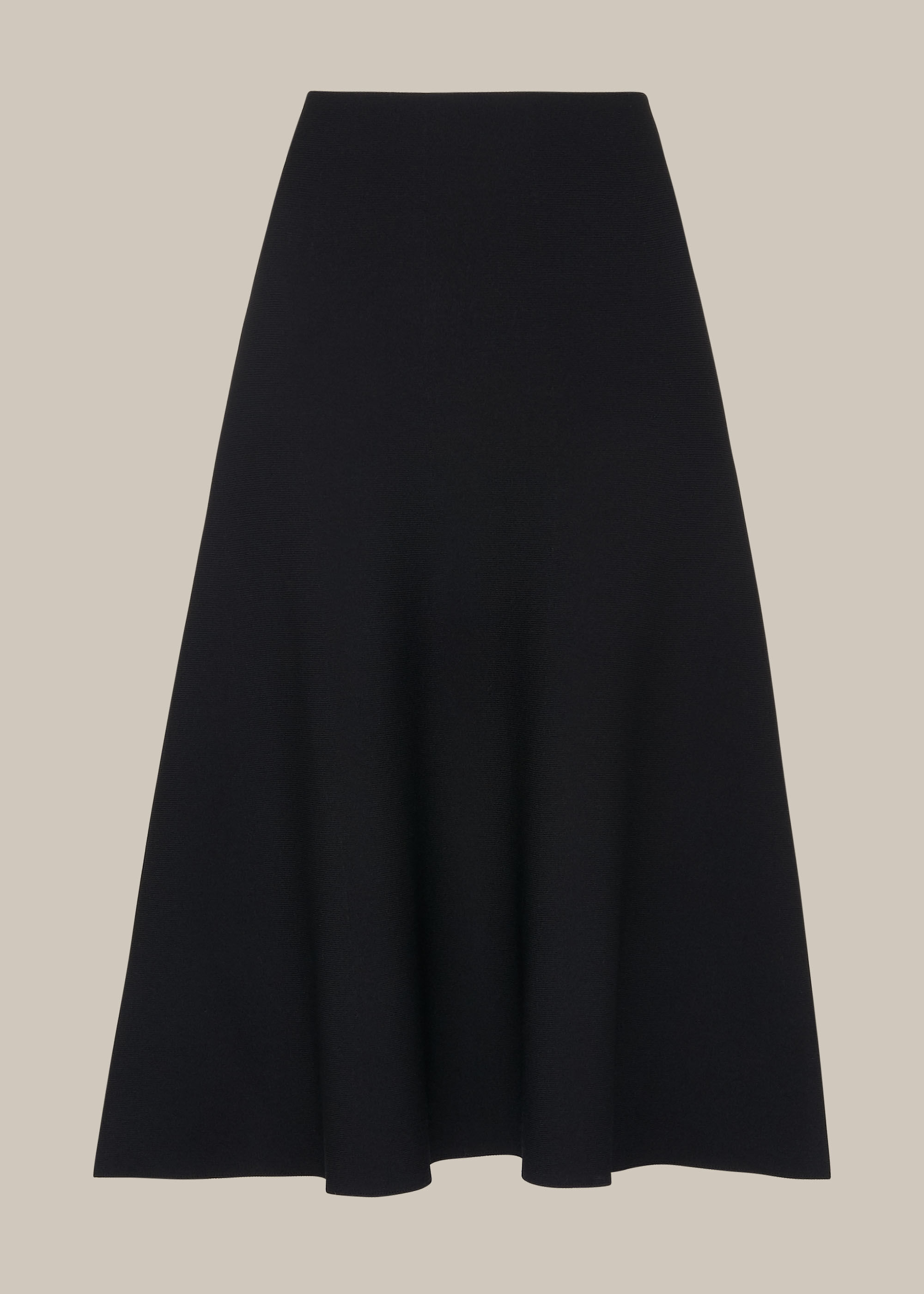 Black Flare Knitted Skirt | WHISTLES | Whistles US |
